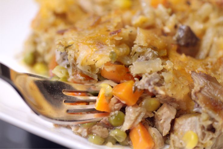 Chicken Pot Pie with Hashbrown Topping